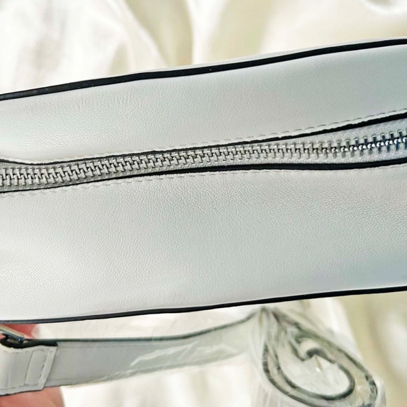 ROUND BAG WITH TOP HANDLE & STRAP, WHITE, LARGE SIZE, ADJUSTABLE REMOVABLE STRAP - Picture 5 of 10